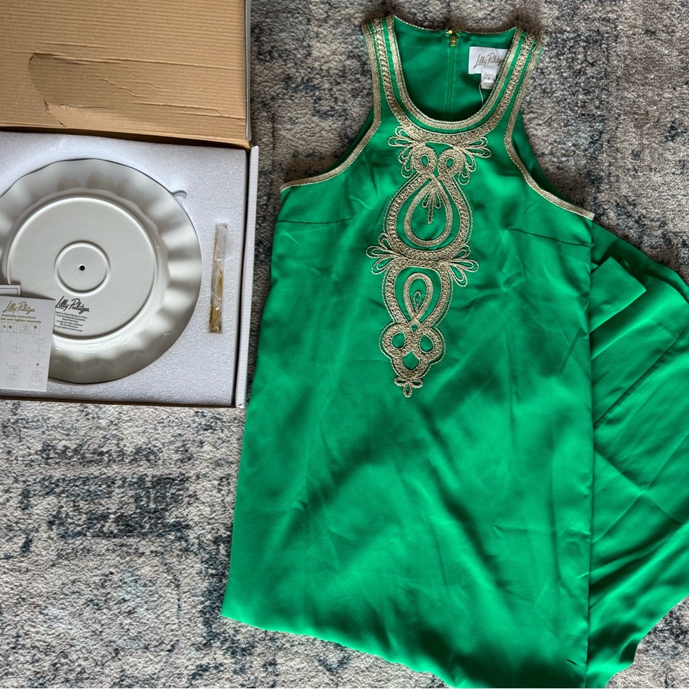 Lilly Pulitzer Taylane Satin Sleeveless Maxi Dress + FREE Tiered Tray